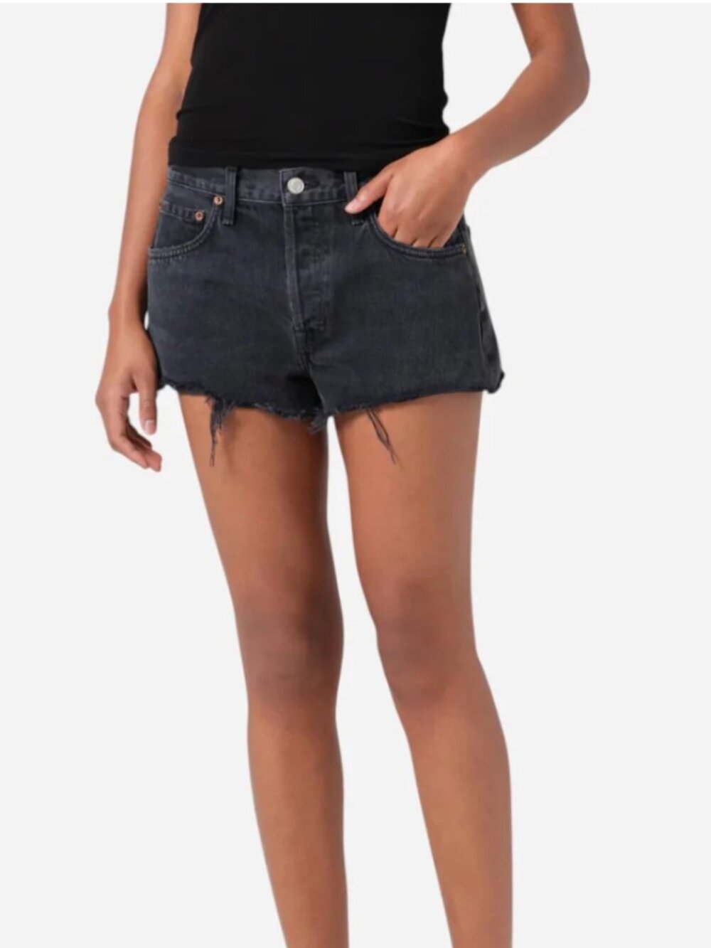 Agolde Black Parker Vintage Cut Off Short 23